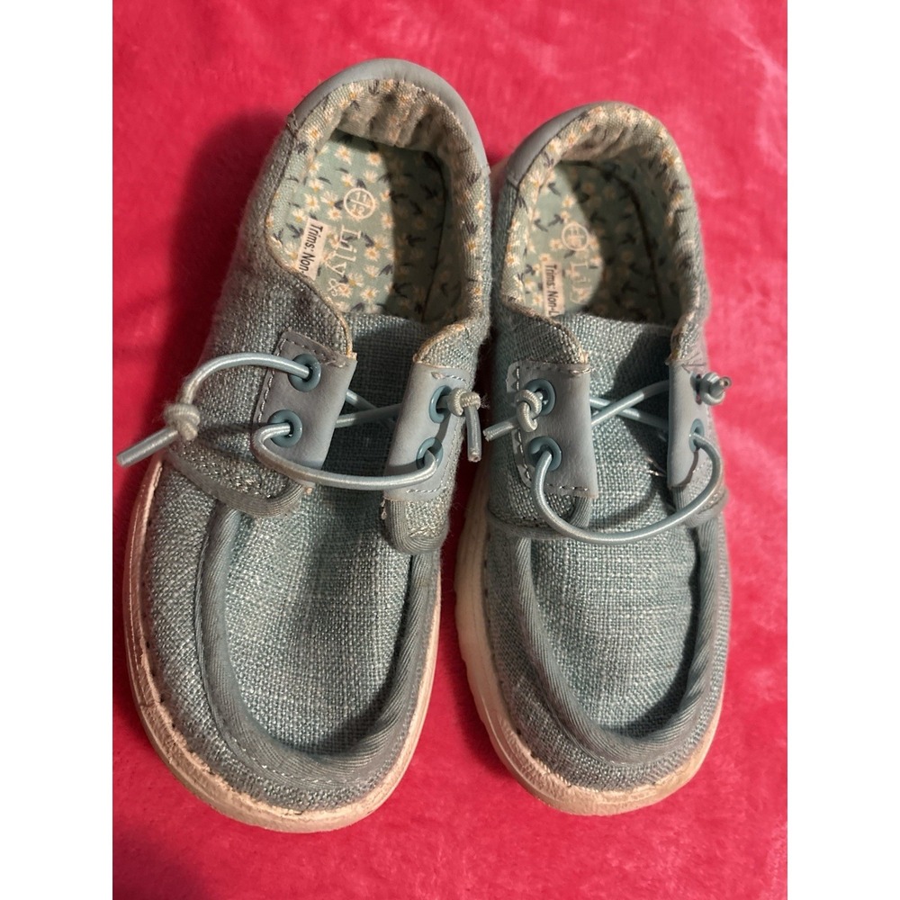 Lily & Dan Light Blue Slip-On Casual Shoes Kids Size 11 Canvas Low Top